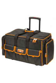 Bahco Closed toolbag with multiple internal and external pockets on wheels 660x300x400mm