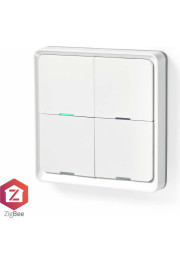 Nedis SmartLife Zigbee bezvadu sienas slēdzis, prorgammable, 12 komandas, CR2430, balts