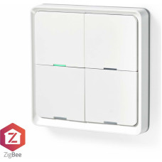 Nedis SmartLife Zigbee bezvadu sienas slēdzis, prorgammable, 12 komandas, CR2430, balts