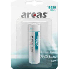 Arcas Uzlādējams elements Li-ion 18650 3.7V B1 2500 mAh, ARCAS, 1 gab.