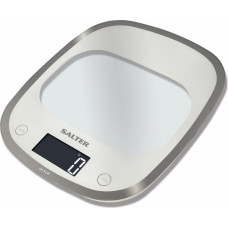 Salter 1050 WHDR White Curve Glass Electronic Digital Kitchen Scales